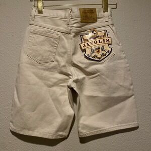 Javolis Jeans Shorts Vintage High Waist Beige Denim‎ New with Tags